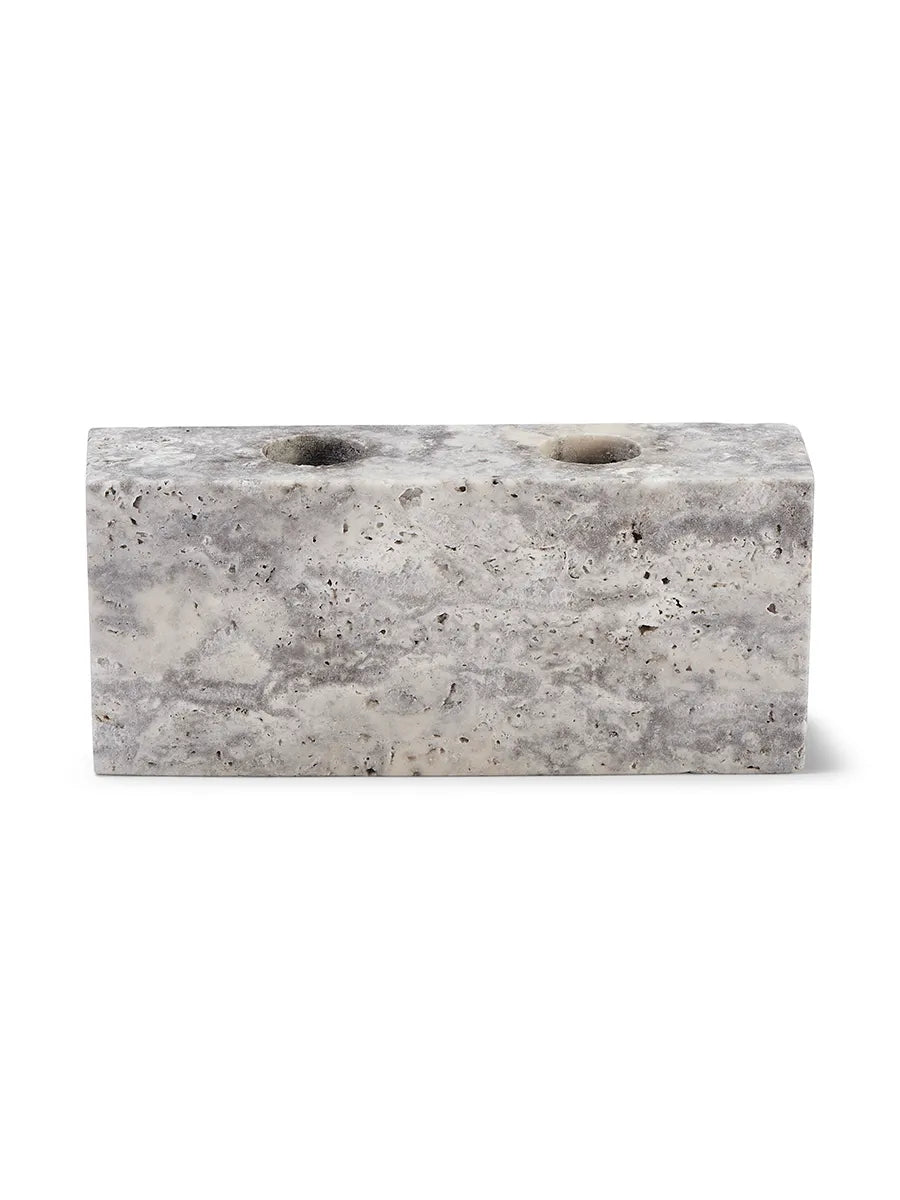 Epode Ljusstake 14 cm, travertin silver från Wabi Sabi Nordic - 3 - Jacobsen Plus