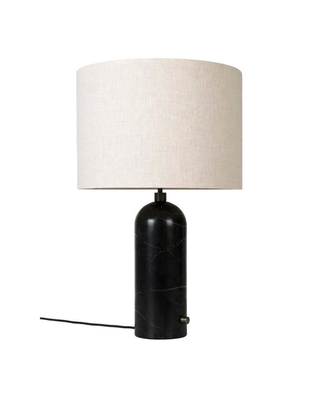 Gravity Large Bordslampa, canvas-skärm från GUBI - Grå marmor - Jacobsen Plus