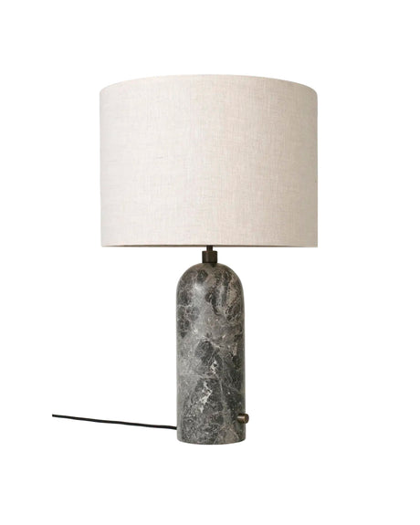 Gravity Large Bordslampa, canvas-skärm från GUBI - Grå marmor - Jacobsen Plus