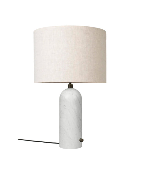 Gravity Large Bordslampa, canvas-skärm från GUBI - Grå marmor - Jacobsen Plus