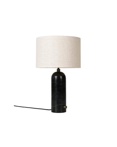 Gravity Small Bordslampa, skärm i canvas från GUBI - Vit marmor - Jacobsen Plus