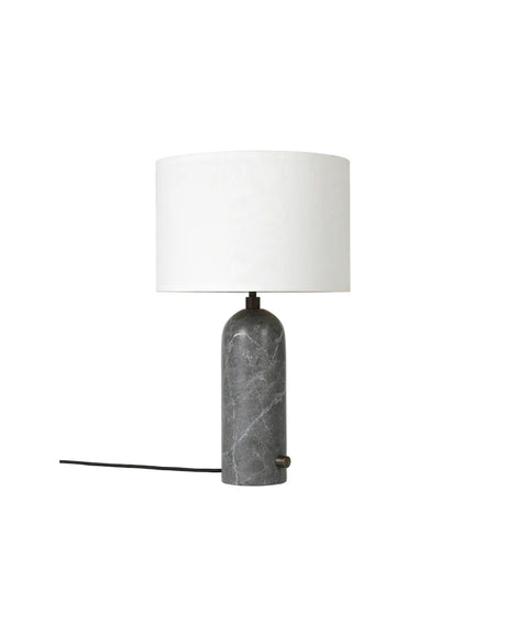 Gravity Small Bordslampa, vit skärm från GUBI - Grå marmor - Jacobsen Plus