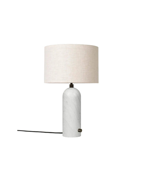 Gravity Small Bordslampa, skärm i canvas från GUBI - Vit marmor - Jacobsen Plus
