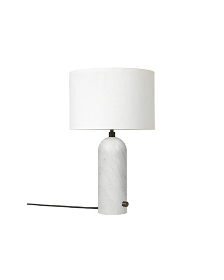Gravity Small Bordslampa, vit skärm från GUBI - Grå marmor - Jacobsen Plus