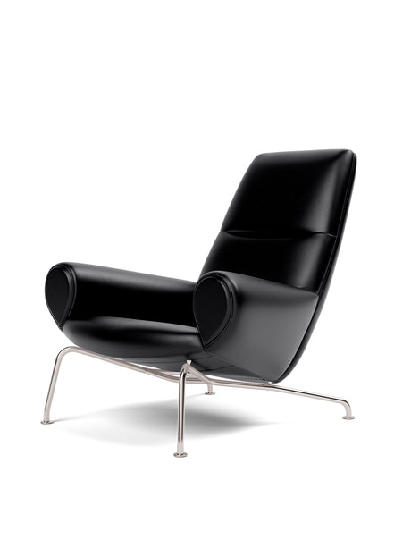 Queen Fåtölj av Hans J. Wegner - Hallingdal 116 tekstil med keder i Max 95 Cognac læder - Jacobsen Plus