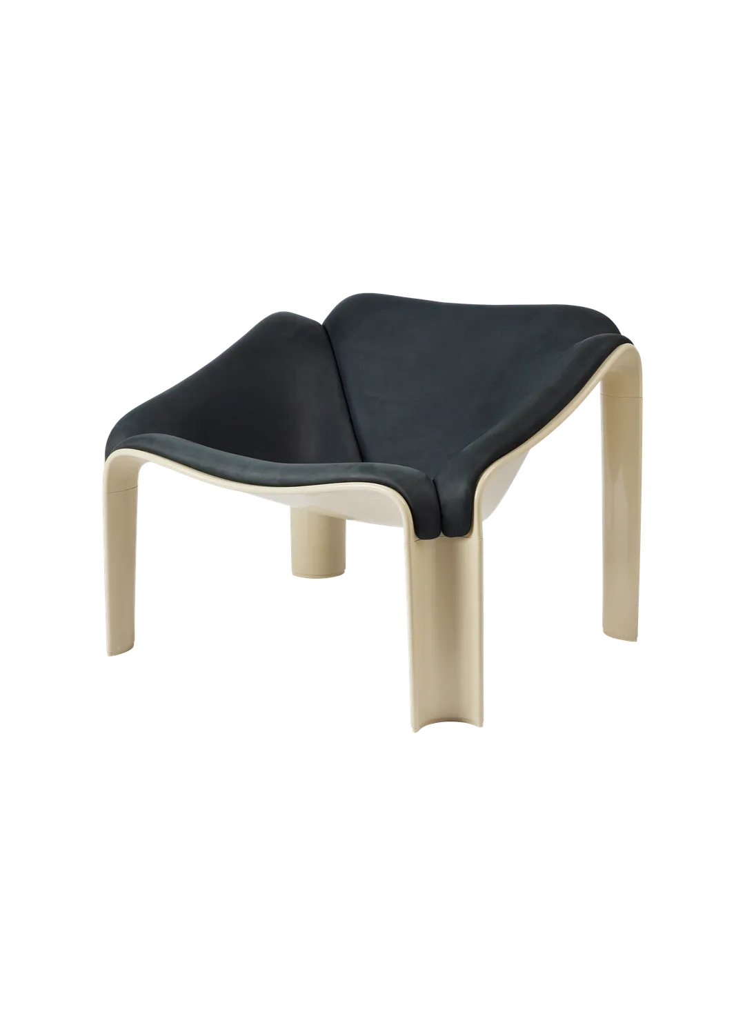F300 loungestol från Gubi - Pastel Green - Dunes Sørensen Leather 21003 Black - Jacobsen Plus