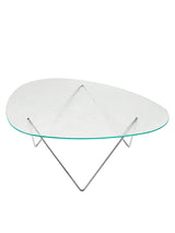 Pedrera soffbord, transparent strukturerat Glas från GUBI - Chrome - Jacobsen Plus