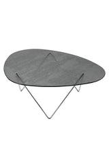 Pedrera soffbord, rökfärgat strukturerat Glas från GUBI - Chrome - Jacobsen Plus