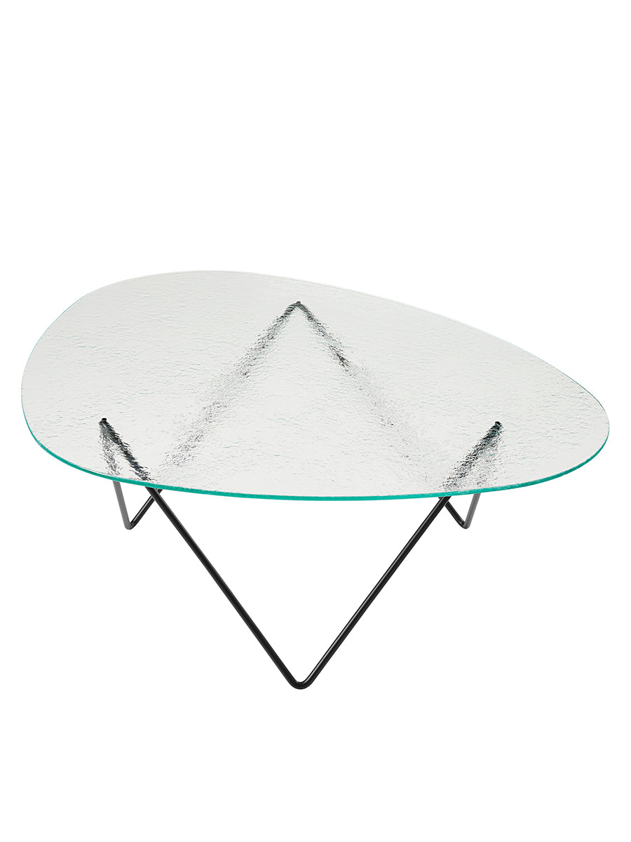 Pedrera soffbord, transparent strukturerat Glas från GUBI - Black - Jacobsen Plus
