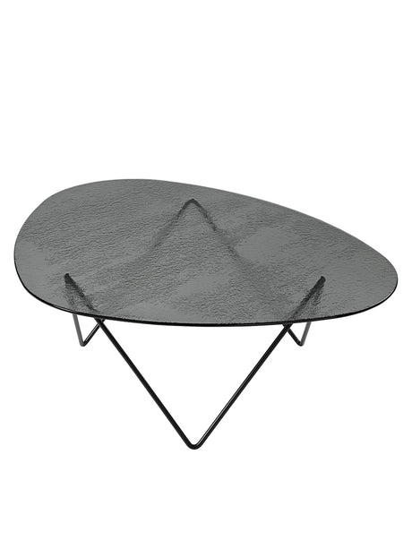 Pedrera soffbord, rökfärgat strukturerat Glas från GUBI - Chrome - Jacobsen Plus