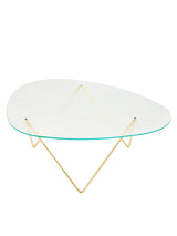 Pedrera soffbord, transparent strukturerat Glas från GUBI - Brass - Jacobsen Plus
