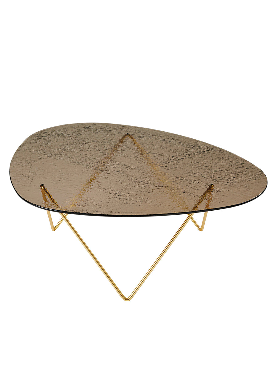Pedrera Soffbord, Bronsstrukturerat Glas från GUBI - Brass - Jacobsen Plus