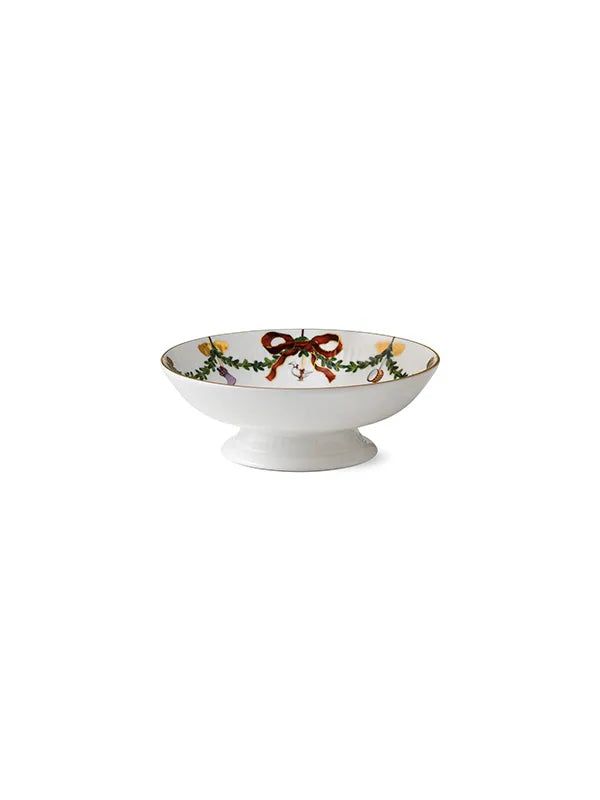 Royal Copenhagen Stjerne Riflet Jul, skål på fot 18 cm