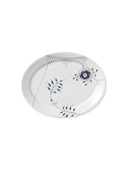 Royal Copenhagen Sort Mega Riflet, oval tallrik 34 cm