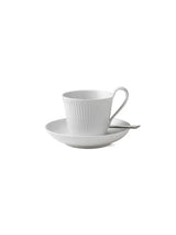 Royal Copenhagen Vit Halvblonde, kopp med högt handtag och fat 25 cl - 2 - Jacobsen Plus