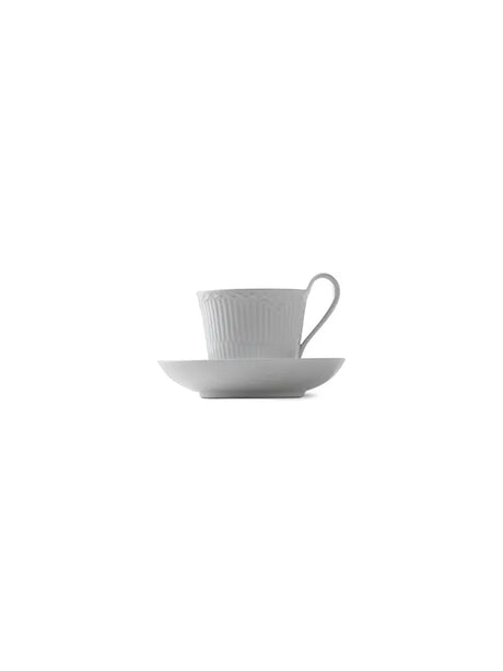 Royal Copenhagen Vit Halvblonde, kopp med högt handtag och fat 25 cl - 3 - Jacobsen Plus
