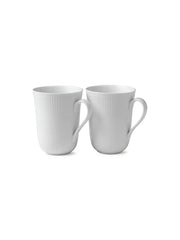 Royal Copenhagen Vit Riflad, 2-pack muggar 36 cl