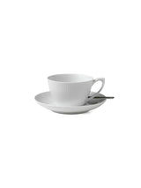 Royal Copenhagen Hvid Riflet, kopp med fat 28 cl - 2 - Jacobsen Plus
