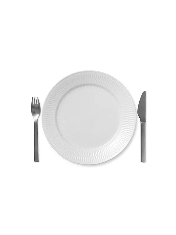 Royal Copenhagen Hvid Riflet, tallrik 27 cm