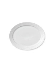 Royal Copenhagen Hvid Riflet, oval tallrik 34 cm