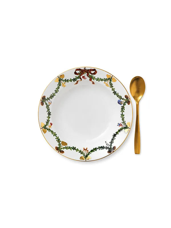 Royal Copenhagen Stjerne Riflet Jul, djup tallrik 24 cm