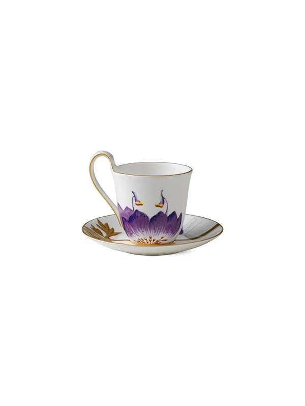 Royal Copenhagen Flora kopp med hög hank och fat, Pensé - 2 - Jacobsen Plus