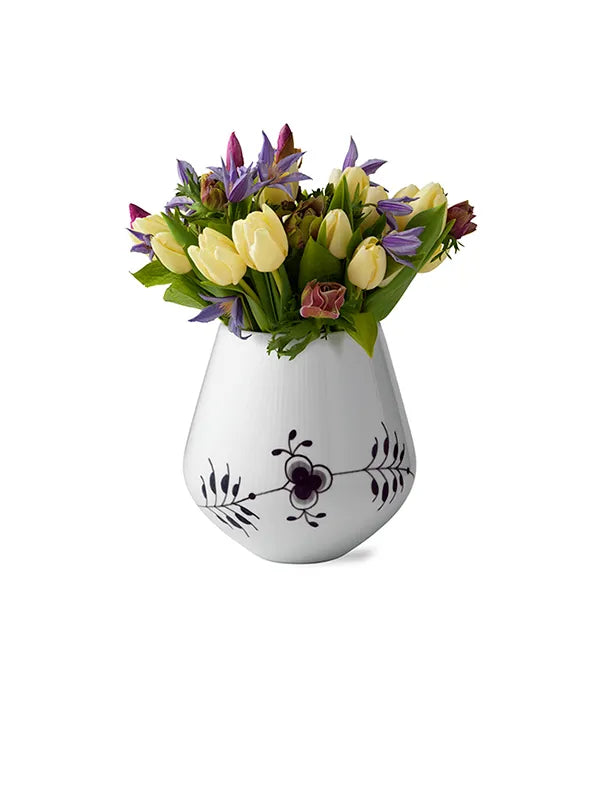 Royal Copenhagen Sort Mega Riflet, vas 20,5 cm