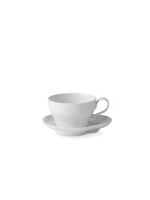 Royal Copenhagen Hvid Elements, kopp med fat 26 cl - 1 - Jacobsen Plus