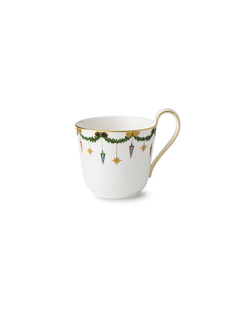 Royal Copenhagen Stjerne Riflet Jul, kopp med hög hank 33 cl - Jacobsen Plus