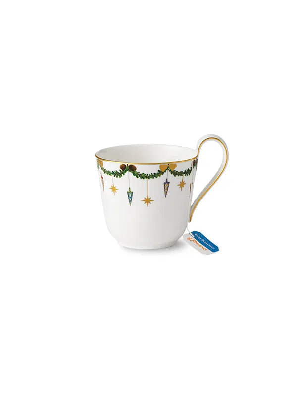 Royal Copenhagen Stjerne Riflet Jul, kopp med hög hank 33 cl