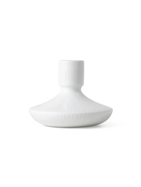 Royal Copenhagen Vit Räfflad Ljusstake, 8 cm - Jacobsen Plus