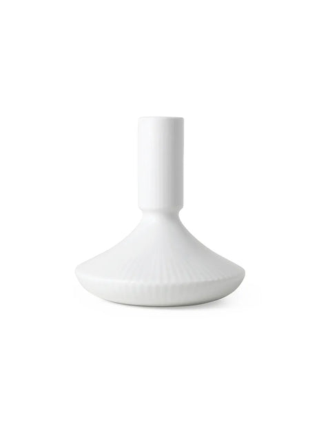 Royal Copenhagen Vit Riflad Ljusstake, 12 cm - Jacobsen Plus