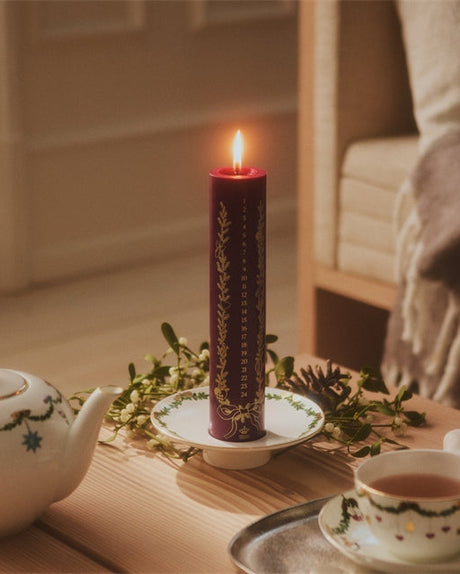 Stjärnriflat julkalenderljus rött från Royal Copenhagen - 2 - Jacobsen Plus