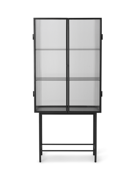 Haze vitrinskåp, räfflat Glas från Ferm Living - Black - Jacobsen Plus