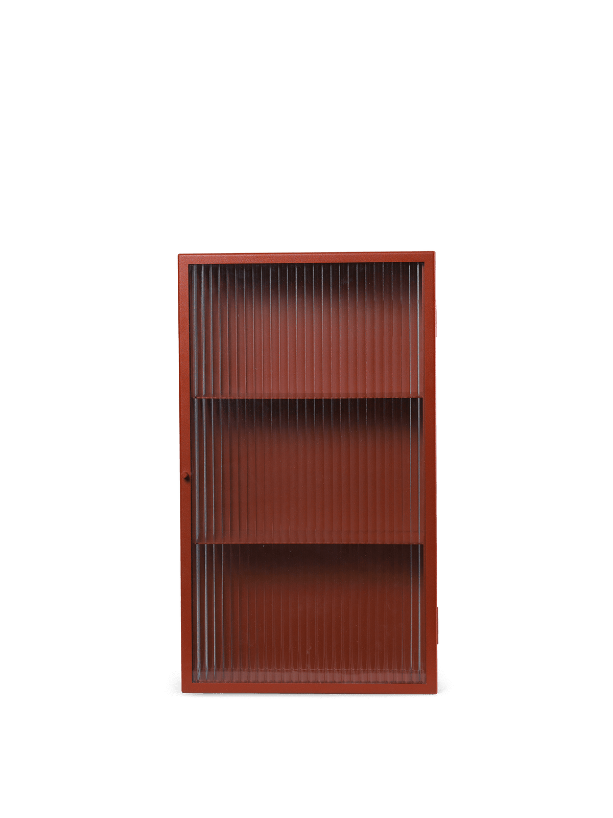 Haze väggskåp, räfflat glas 35x60 från Ferm Living - Oxide Red - Jacobsen Plus
