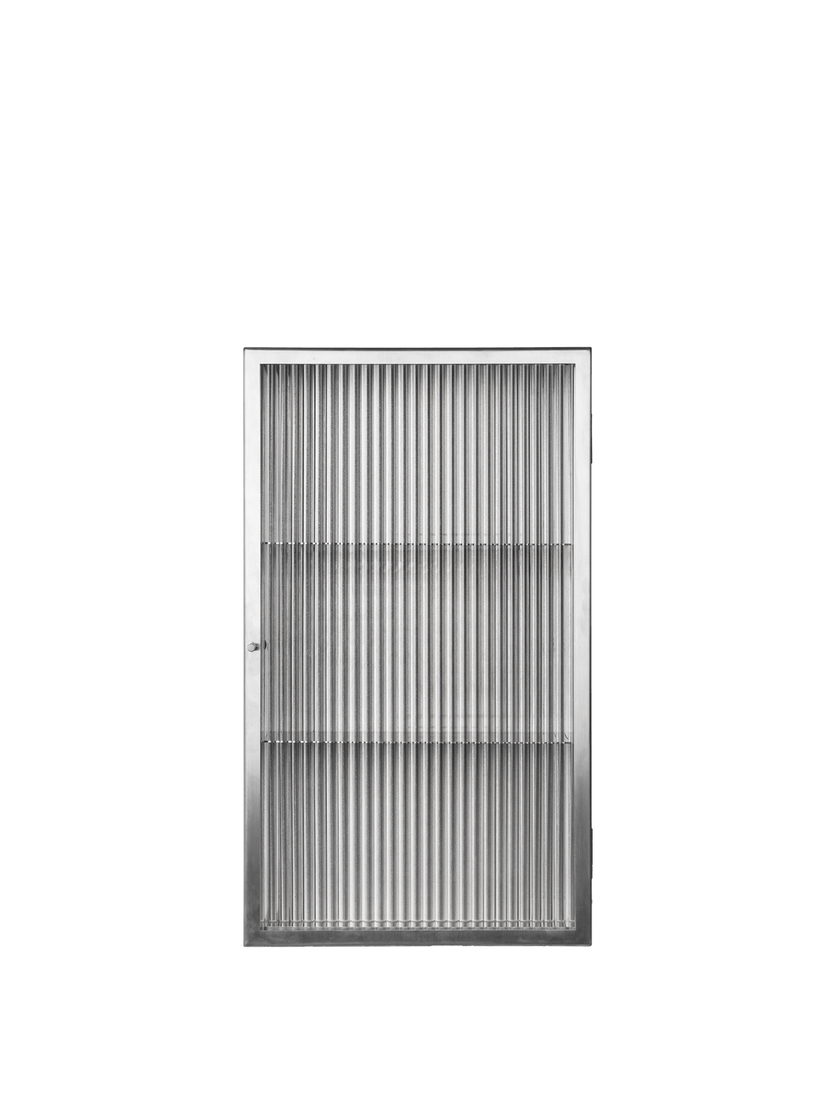 Haze väggskåp, räfflat glas 35x60 från Ferm Living - Stainless Steel - Jacobsen Plus