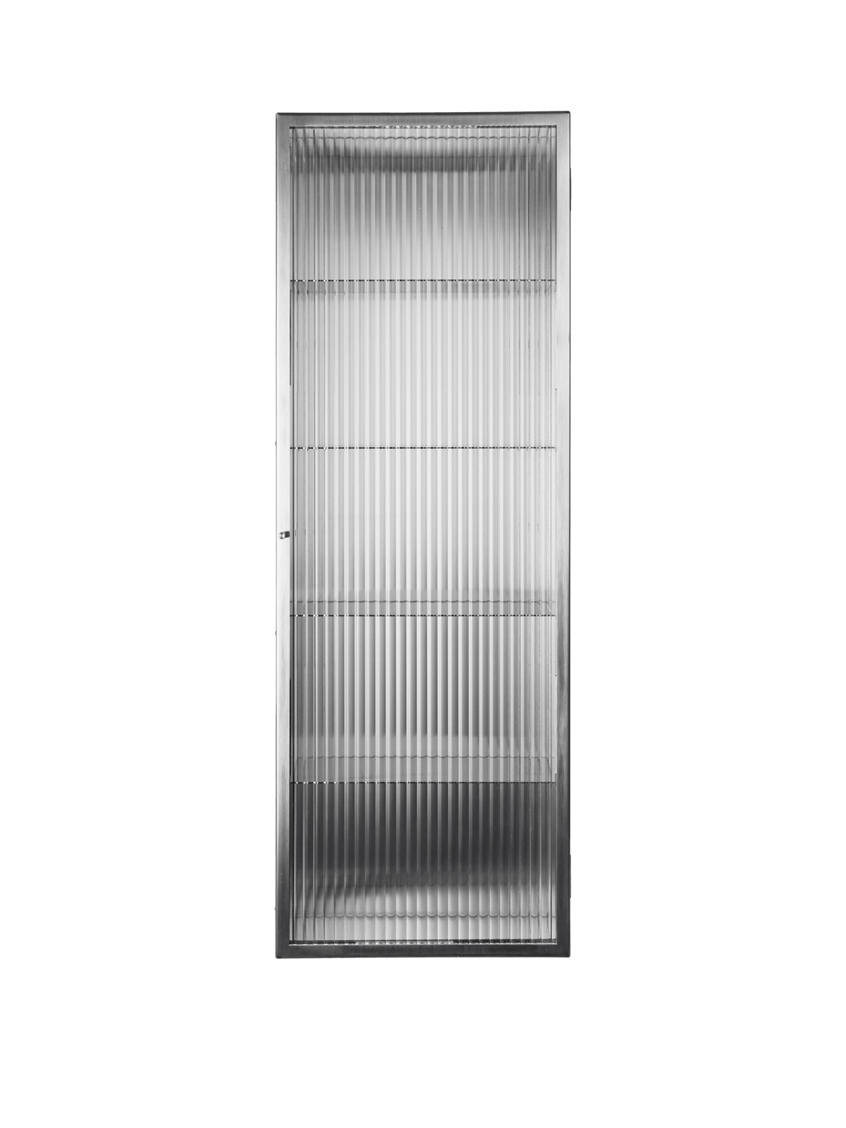 Haze Väggskåp, räfflat Glas 35x100 från Ferm Living - Stainless Steel - Jacobsen Plus