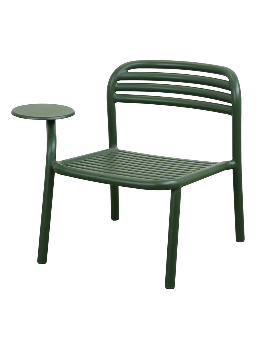 Bliss Utomhusloungestol med sidobord, höger från Cane-line - Dark green - Jacobsen Plus