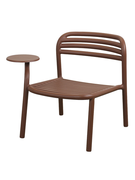 Bliss Utomhusloungestol med sidobord, höger från Cane-line - Desert red - Jacobsen Plus