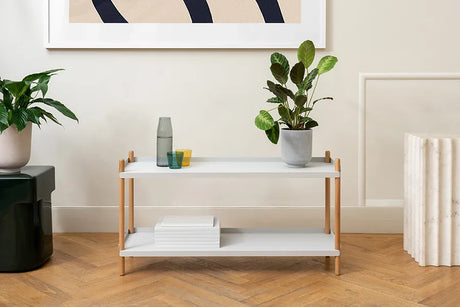 BOLT Hyllsystem 1000 från Nine - 2 hyllor - vit-natur eg - Jacobsen Plus