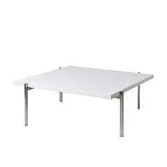 PK61 Soffbord, vit valsad marmor av Poul Kjærholm
