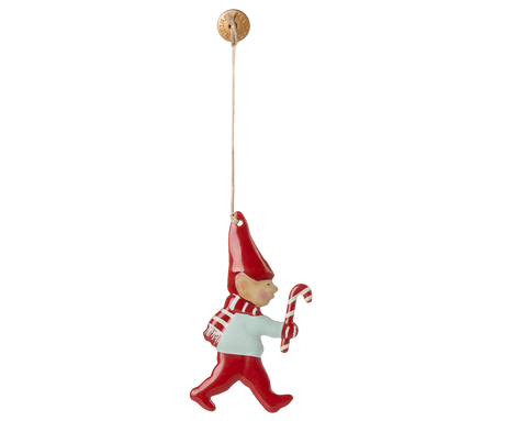 Metallprydnad, tomte med polkagris från Maileg - 1 - Jacobsen Plus