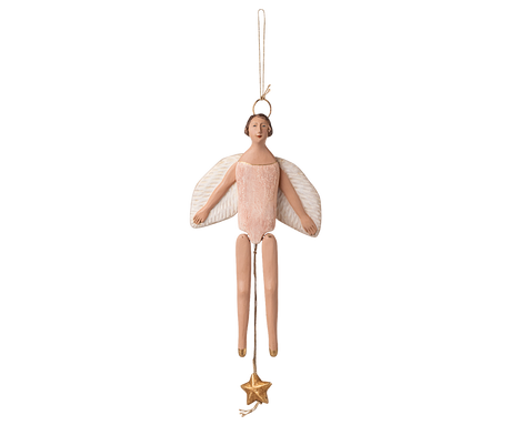 Ängel sprattelgubbe med gloria, Medium - Rosa från Maileg - 1 - Jacobsen Plus