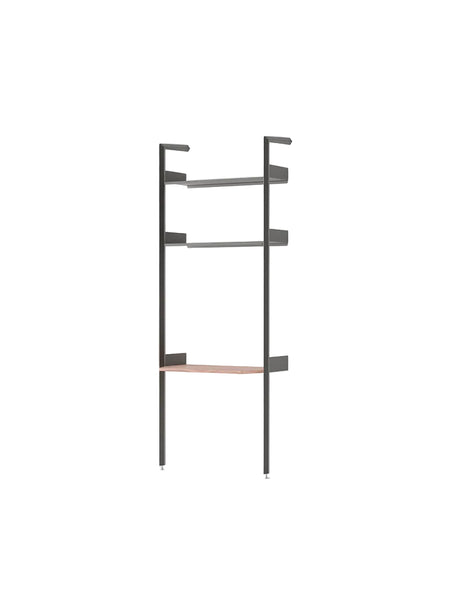 Rombe IF2, Full Bay Desk från &Tradition - Anthracite w. Lacquered Walnut shelves - Jacobsen Plus