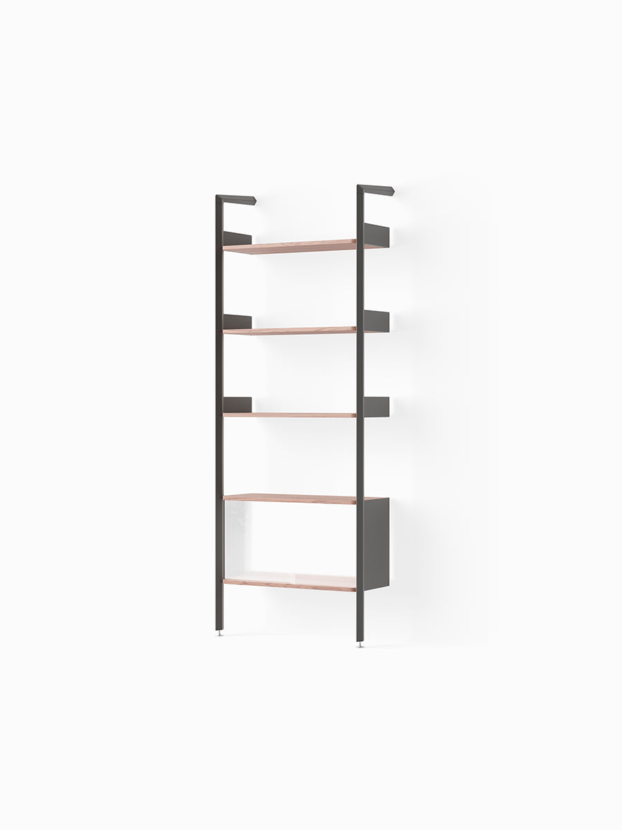  - Anthracite w. Lacquered Walnut shelves - Jacobsen Plus