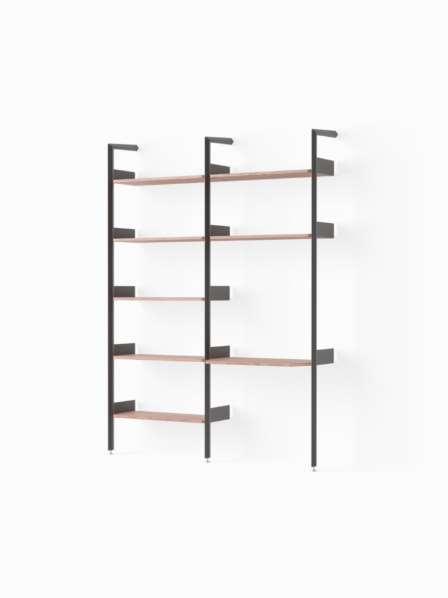  - Anthracite w. Lacquered Walnut shelves - Jacobsen Plus