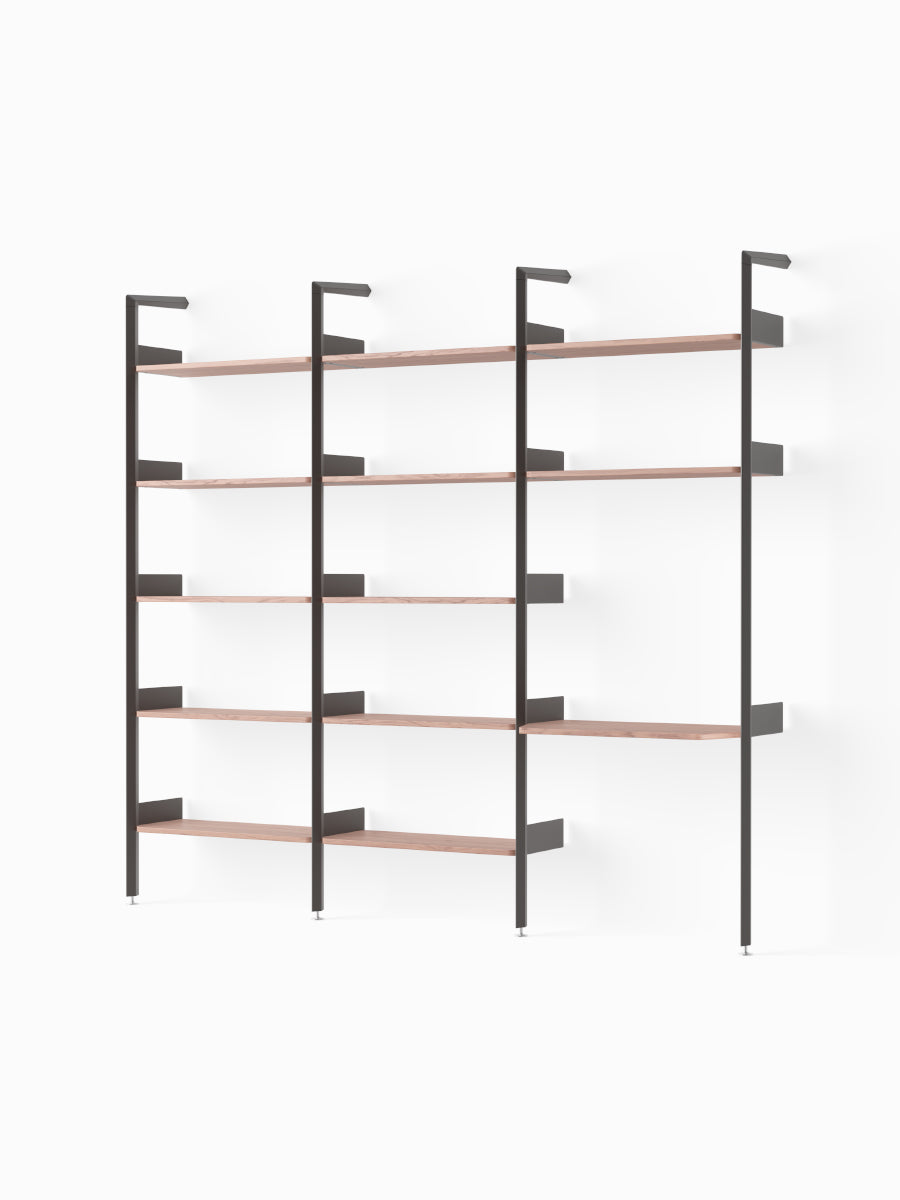  - Anthracite w. Lacquered Walnut shelves - Jacobsen Plus