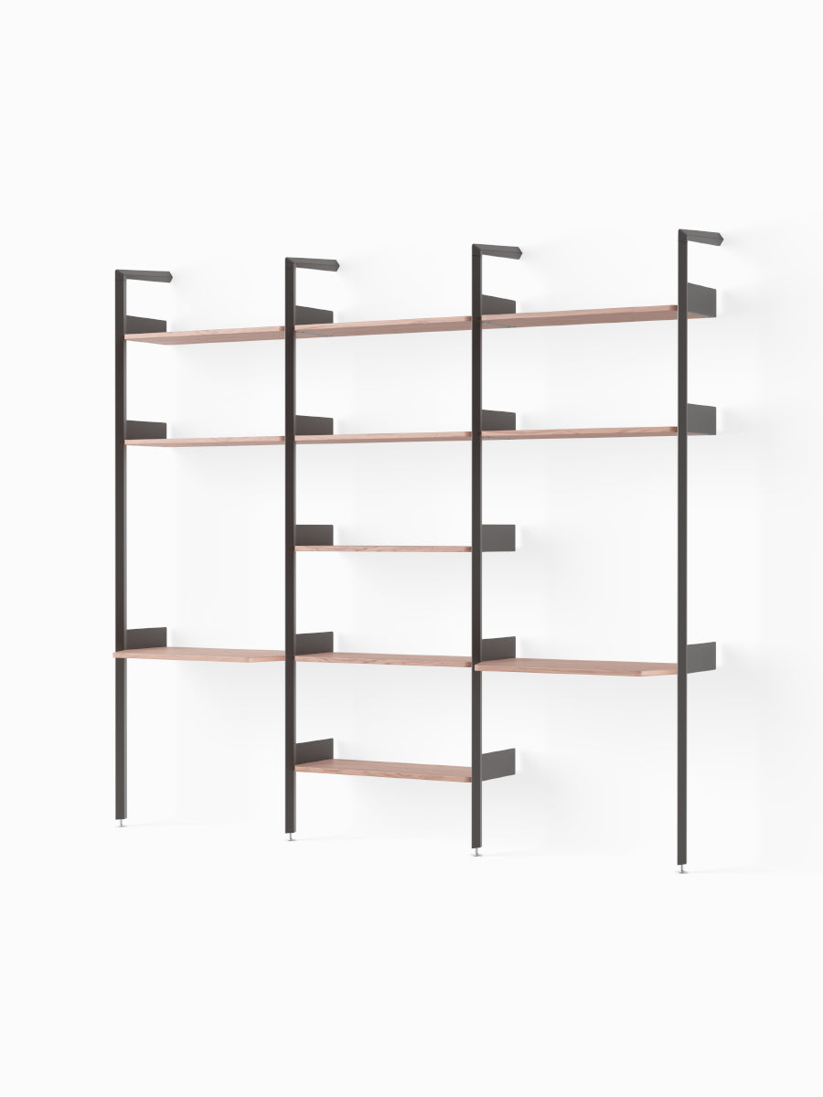  - Anthracite w. Lacquered Walnut shelves - Jacobsen Plus