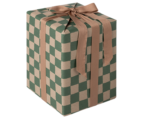 Presentpapper, grönrutigt - 10 m från Maileg - Jacobsen Plus