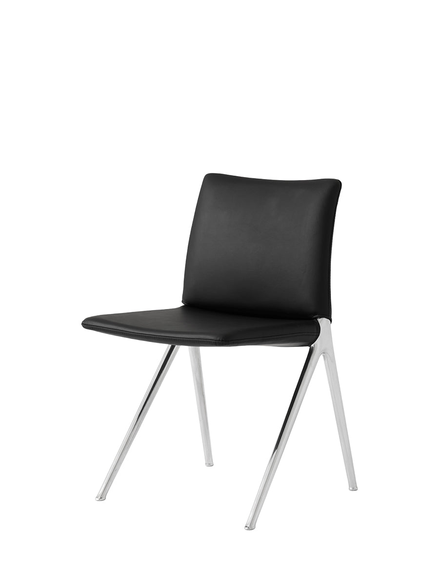 Kape IF7 Matstol från &Tradition - Polerad aluminium m. Noble Leather Black - Jacobsen Plus